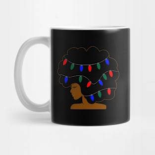 Afro Lights Festive Natural Hair Mug